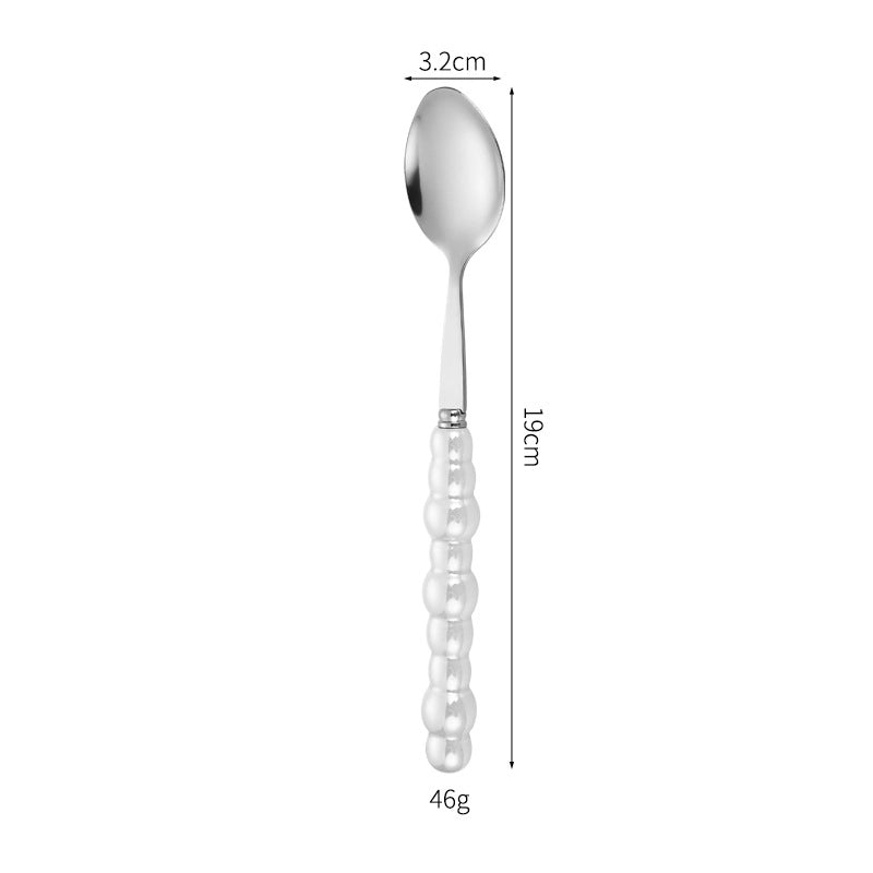 Ceramic Pearl Handle Stainless Steel Knife. Fork And Spoon Creative Light Luxury Western Food Hotel Steak Knife Dessert Spoon Tableware Suit