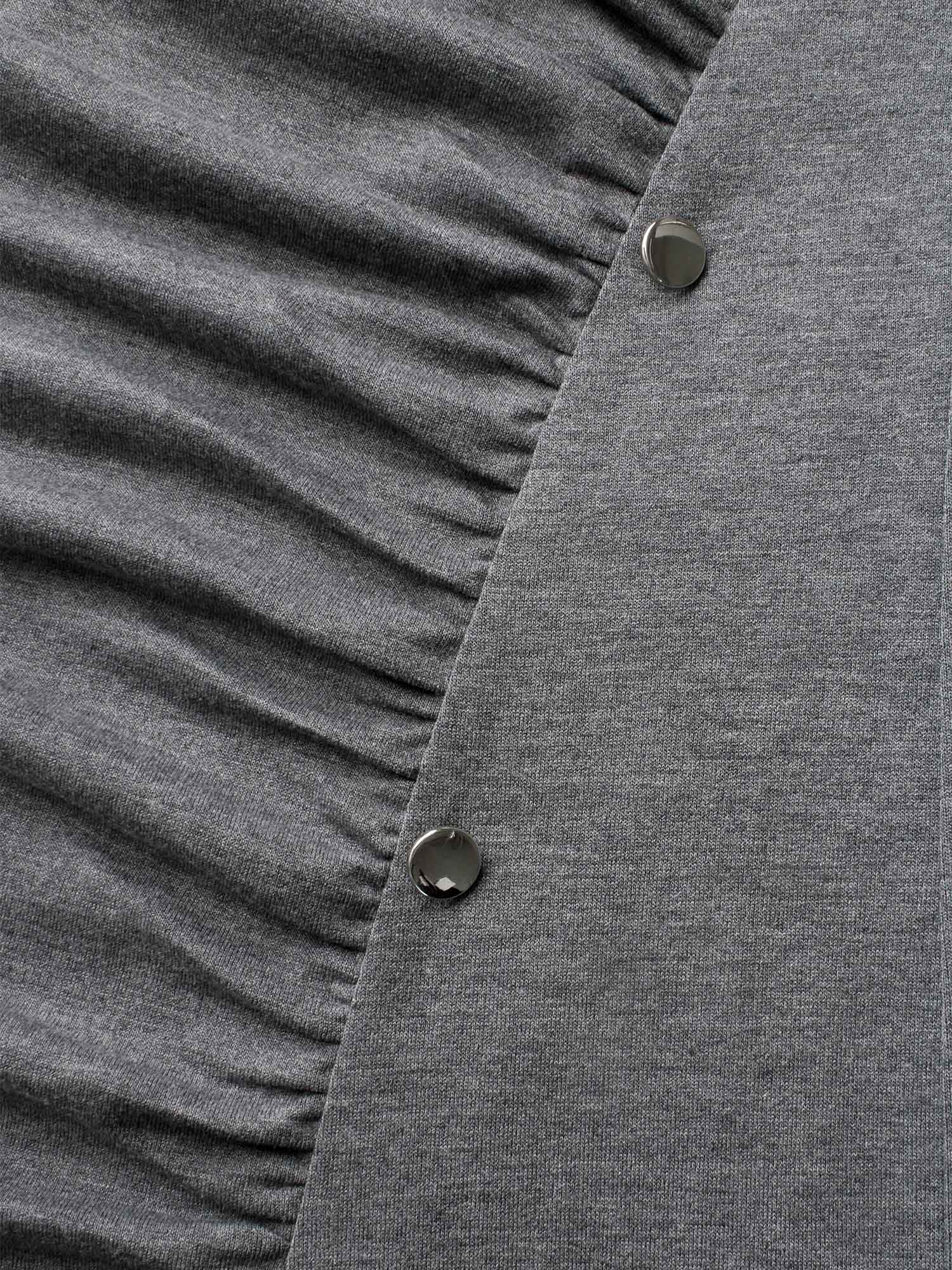 Solid Ruched Split Hem Dress