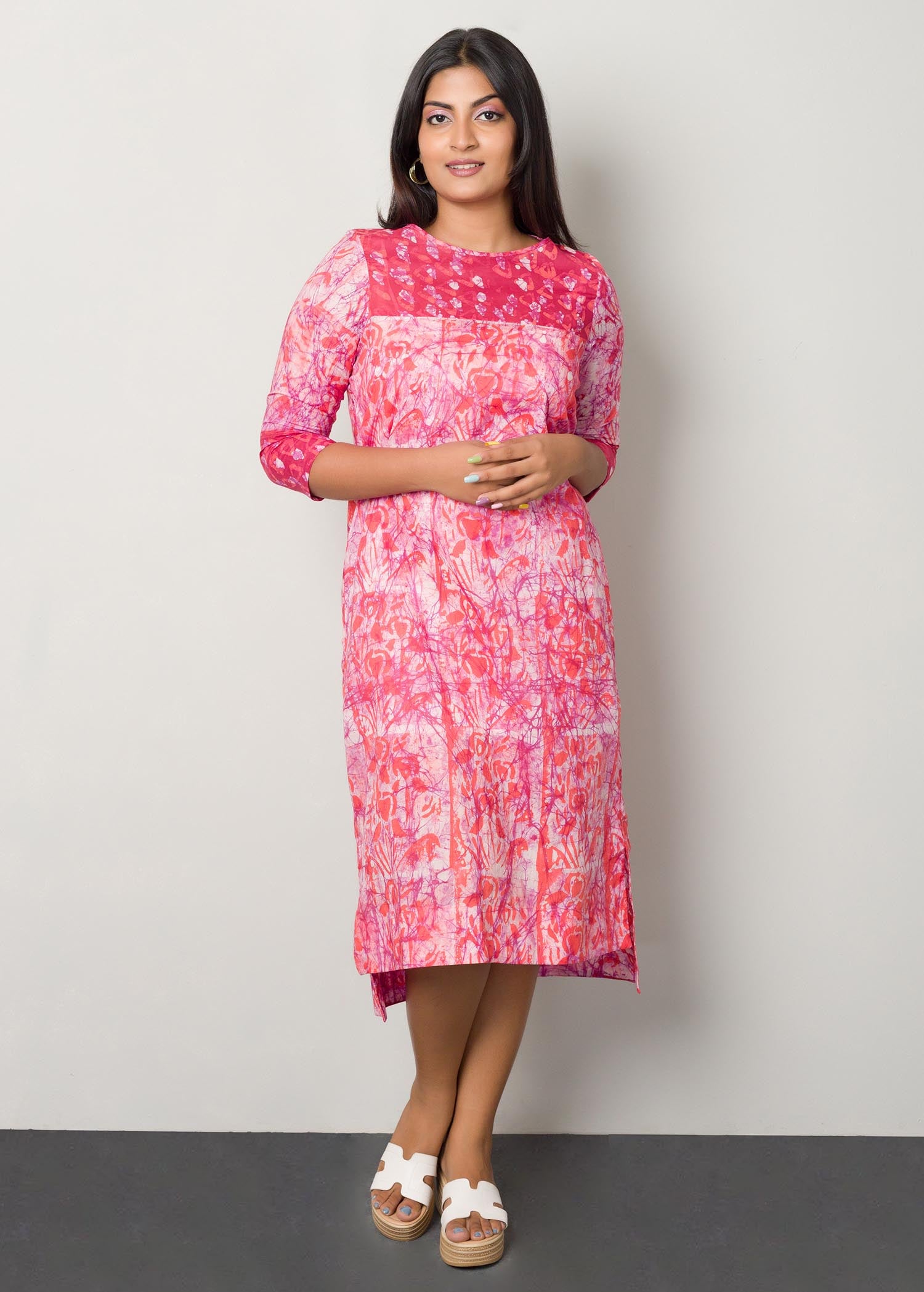 block printed batik dress