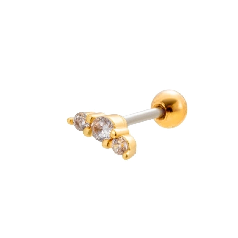 1 Piece Ear Cartilage Rings & Studs Sweet Heart Shape Flower 316L Stainless Steel  Copper Plating Inlay Zircon Ear Cartilage Rings & Studs