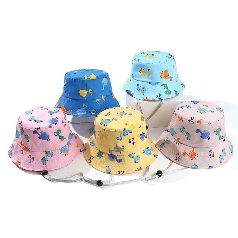 Children Unisex Cartoon Style Cute Minimalist Cartoon Printing Bucket Hat