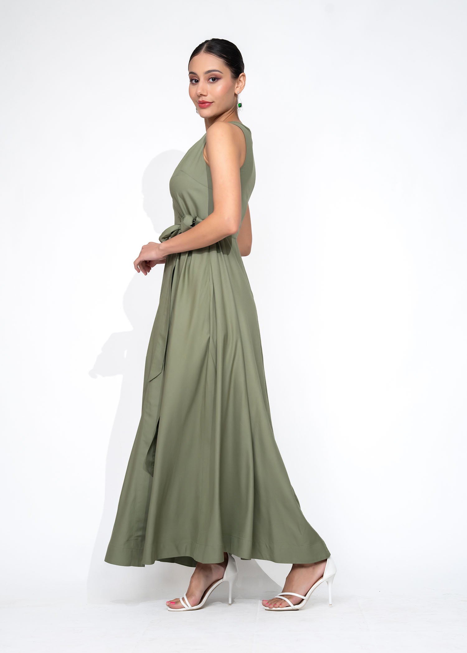 Sleeveless Maxi Wrap Dress