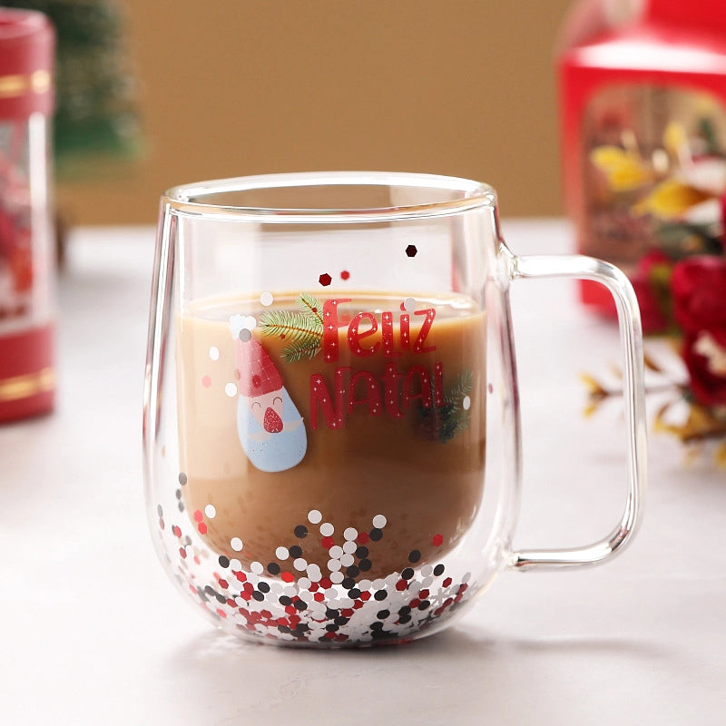 Christmas Casual Vacation Cartoon Borosilicate Glass Water Bottles 1 Piece