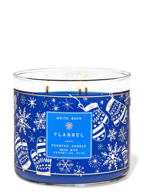 Bath & Body Works Flannel 3-Wick Candle   (Damage)