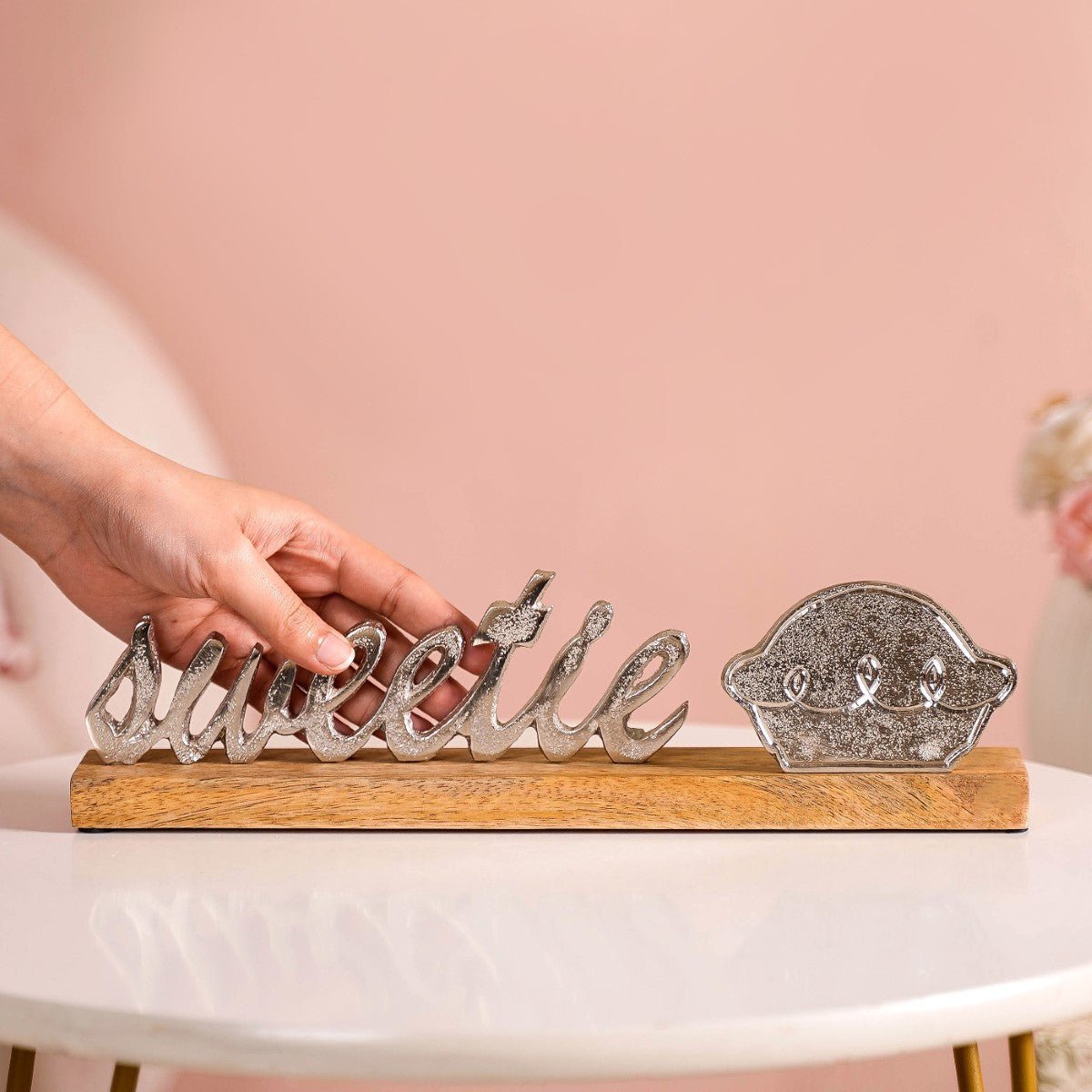 Sweetie Pie Decor Tealight Holder Silver