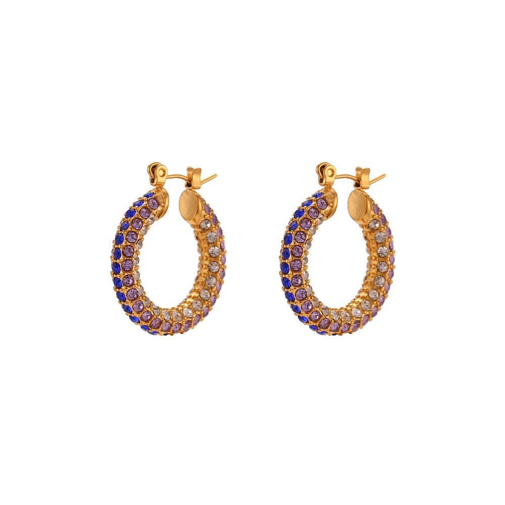 Minimalist Fashion Droplet Heart Round Stainless Steel 18K Gold Plated Jewelry Sets