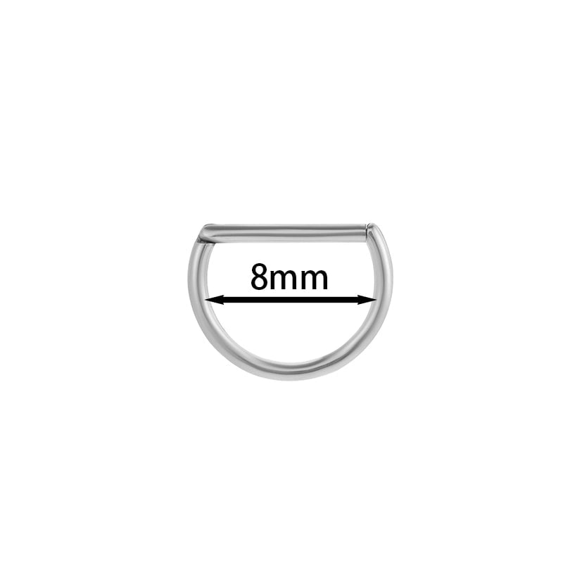 1 Piece Ear Cartilage Rings & Studs Minimalist Classic Style Semicircle Pure Titanium Ear Cartilage Rings & Studs