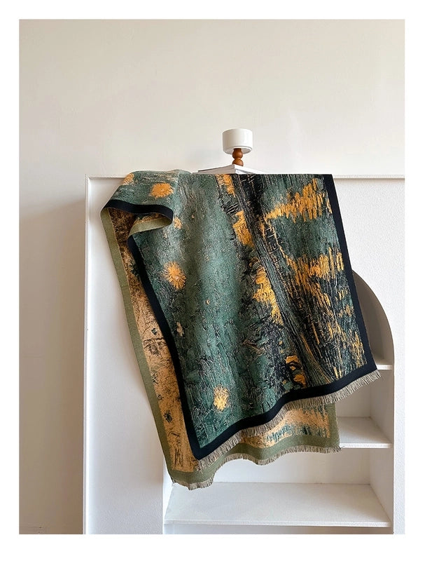 Women's Classic Style Color Block Imitation Cashmere Scarf