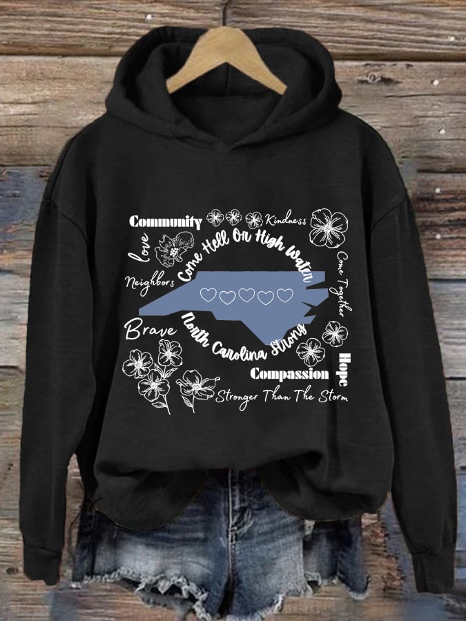 Women's North Carolina Strong Print Casual Sweatshirt