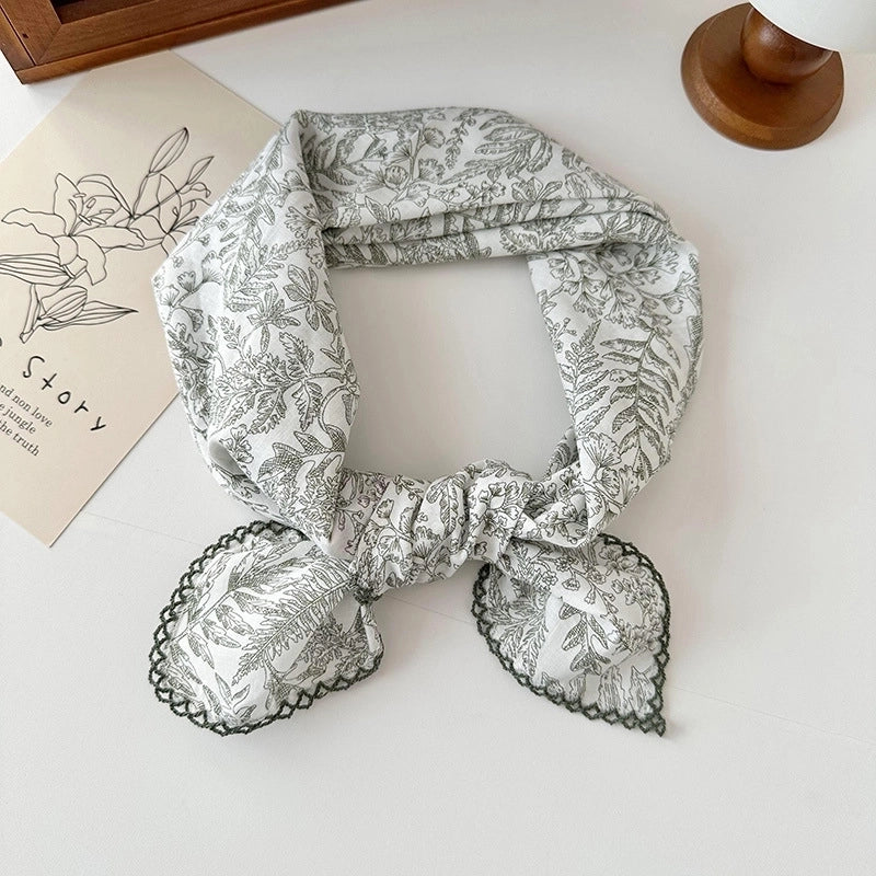 Women's Elegant Sweet Printing Cotton And Linen Silk Scarf
