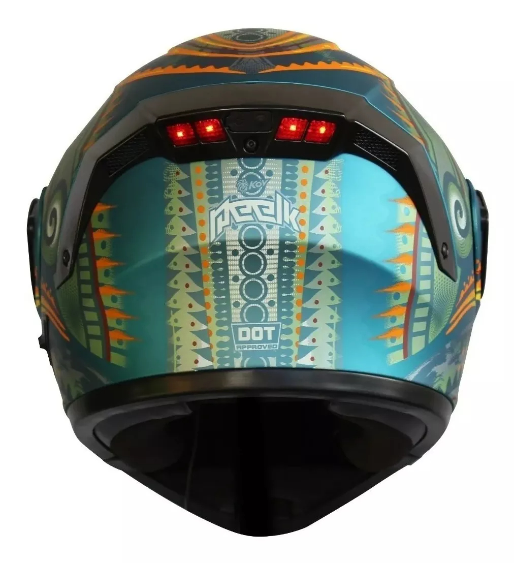 Casco Kov Abatible Con Luz Led Stelar Gafas Dot + Regalo