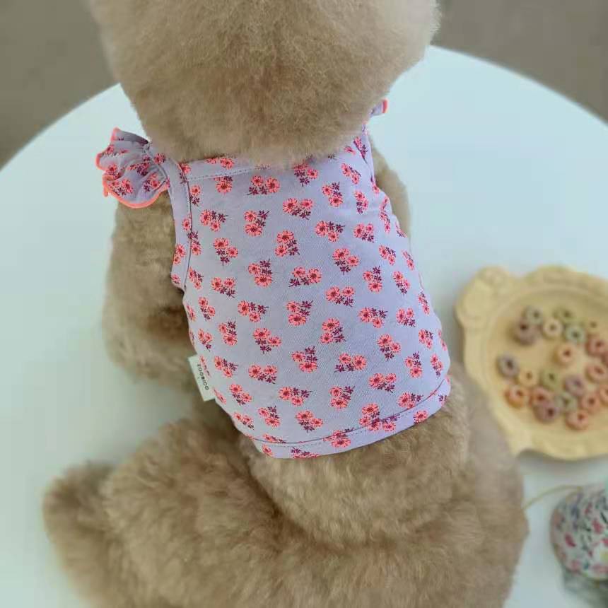 Floral Pattern Strap Dog Cat Vest