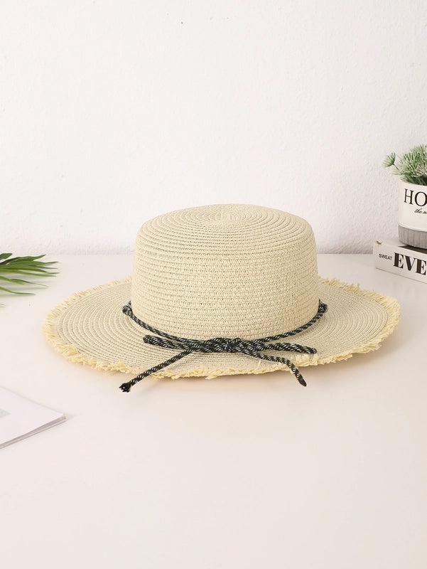 Women's Basic Vacation Solid Color Big Eaves Straw Hat