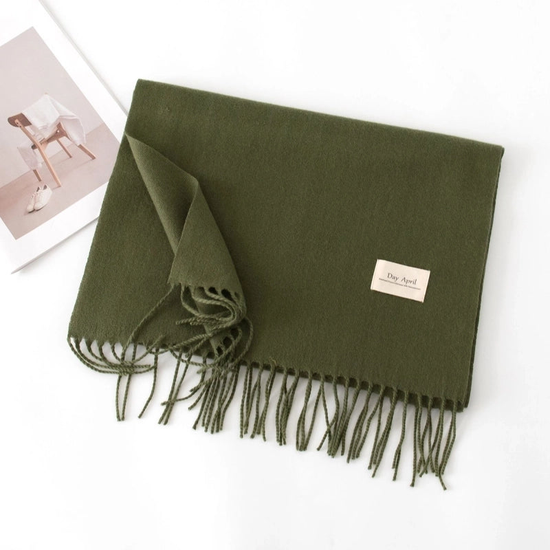 Women's Sweet Solid Color Polyester Scarf