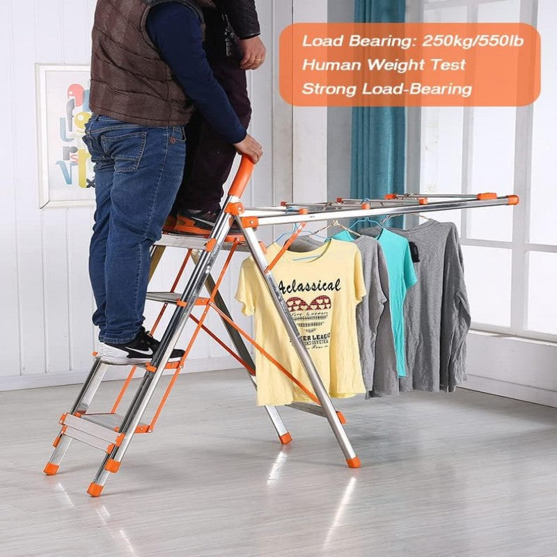 ALUMINIUM CLOTHES DRYING RACK WITH LADDER