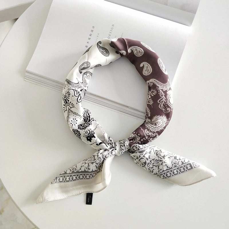 Women's Elegant Sweet Printing Satin Printing Silk Scarf