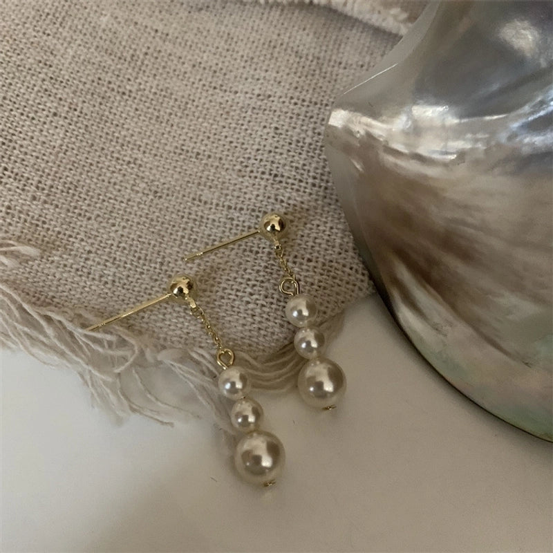 1 Pair Fashion Star Flower Imitation Pearl Alloy Inlay Rhinestones Women's Earrings