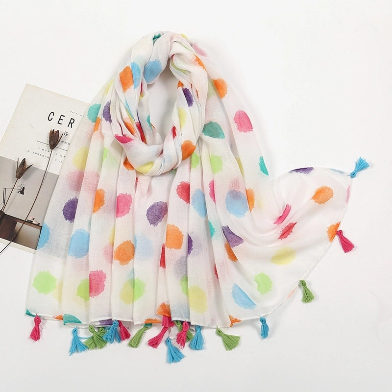 Women'S Bohemian Geometric Cotton And Linen Scarf