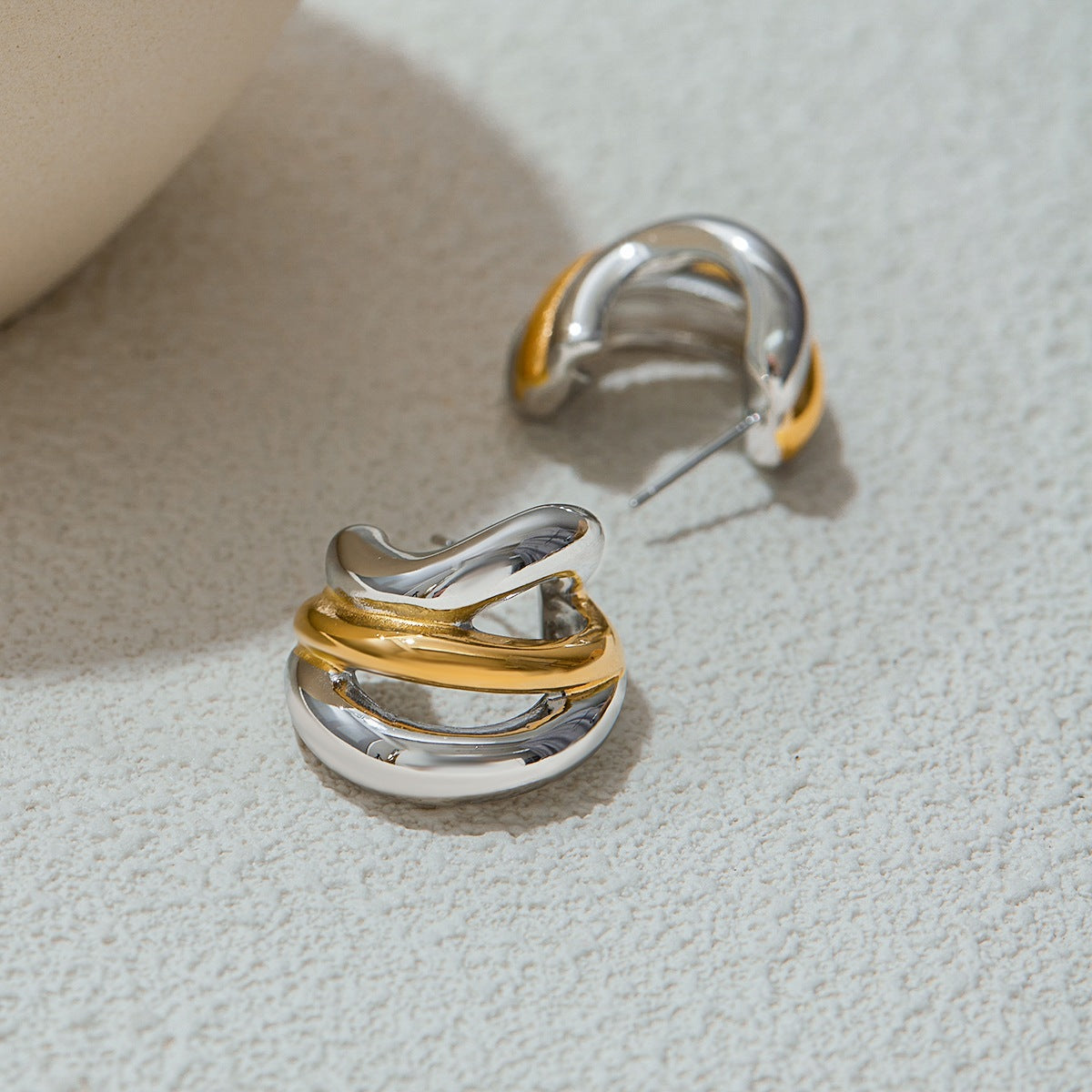 C-Shaped Stainless Steel Earrings Earrings For Women Niche Design Titanium Steel