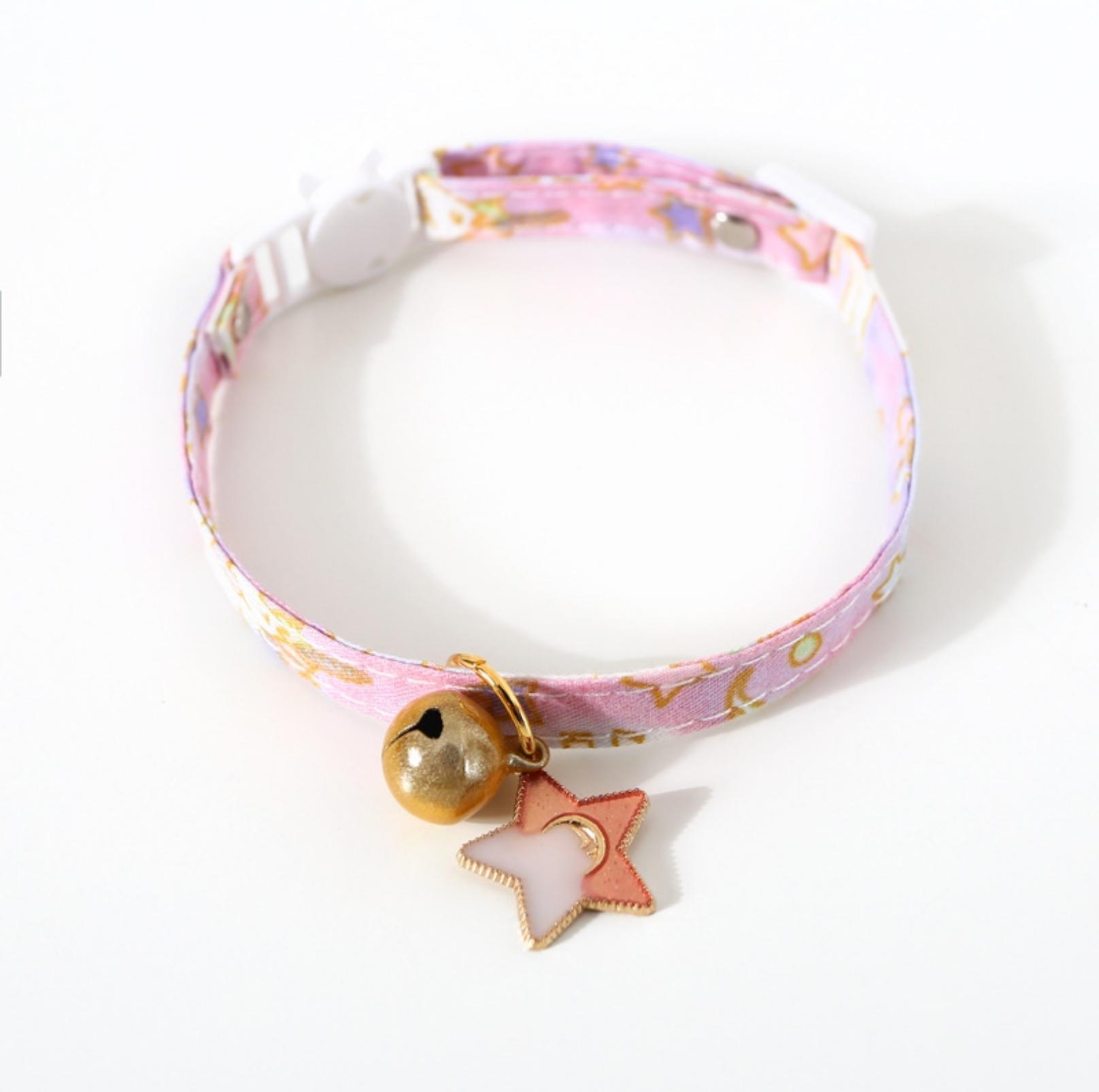 Sweet Moon and Star Series Adjustable Bell Cat Collar