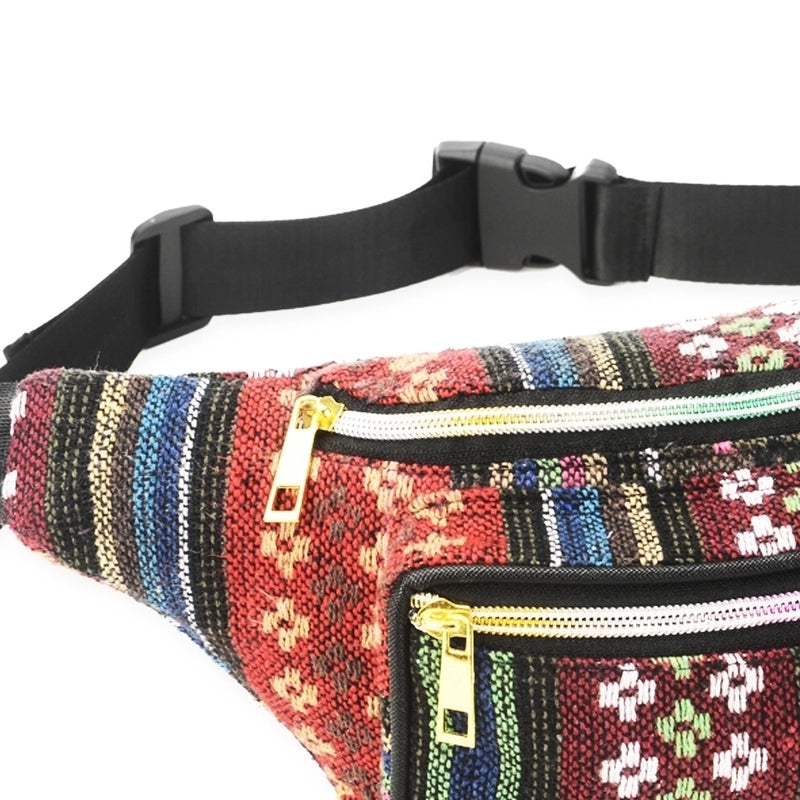 Women's Ethnic Style Color Block Polyester Waist Bags