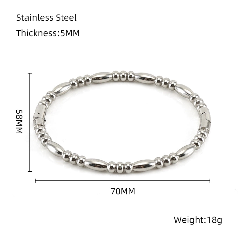 Minimalist Solid Color Stainless Steel 18K Gold Plated Titanium Steel Bangle In Bulk