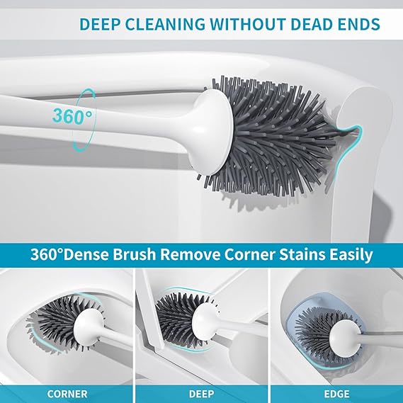 Grey Toilet Brush  . Toilet Brush with Holder