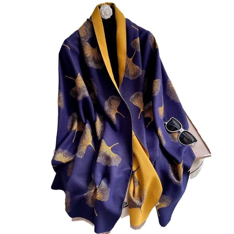 Women's Sweet Color Block Imitation Cashmere Polyester Scarf