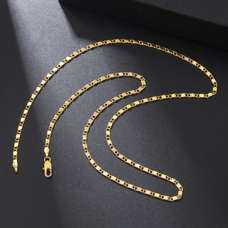 Vintage Style Solid Color Stainless Steel 14K Gold Plated Plating Pendant Necklace