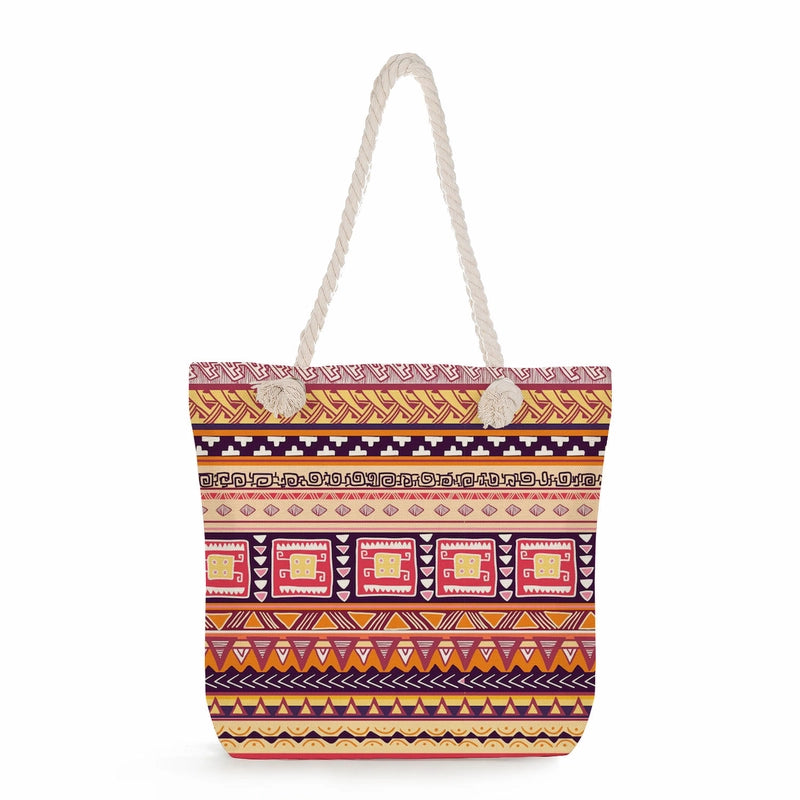 Geometric Printing Tote Bag Student Book Storage Shoulder Bag Large Capacity Handbag