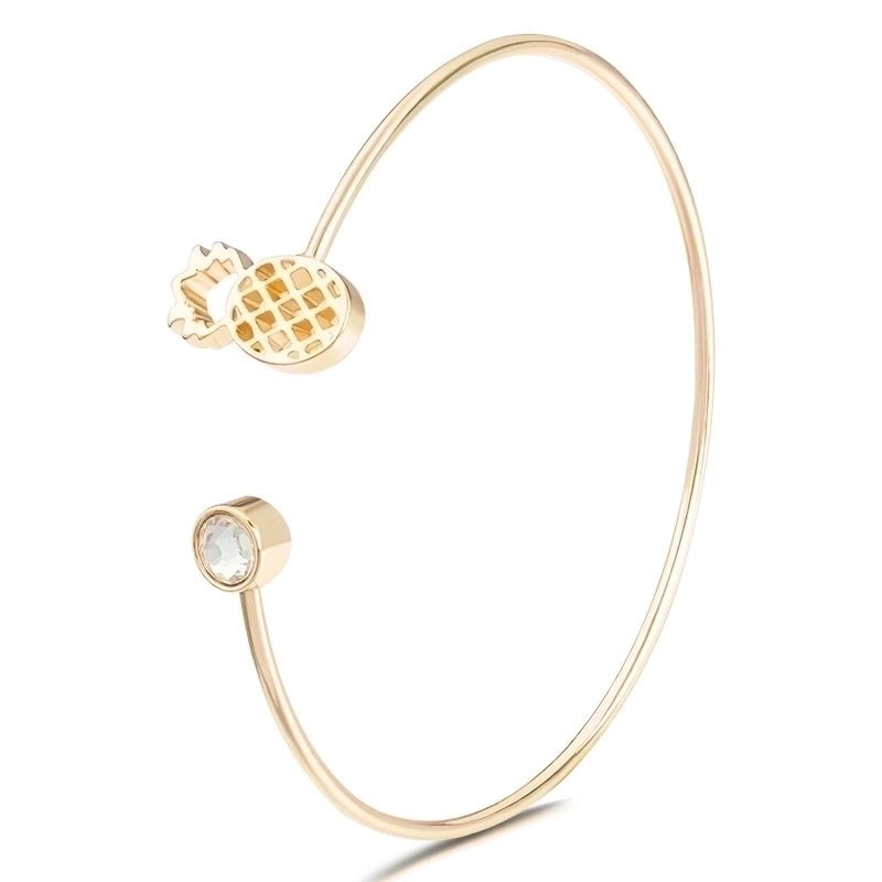 Alloy Gold Plated Silver Plated Fashion Plating Inlay Heart Shape Feather Bow Knot Bangle