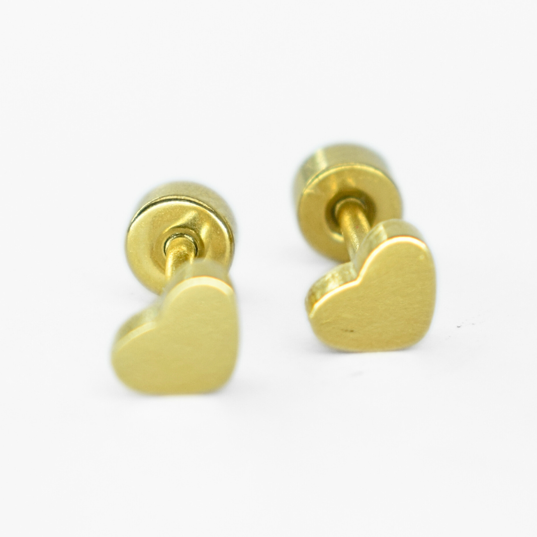 4mm Baby heart studs - Silver