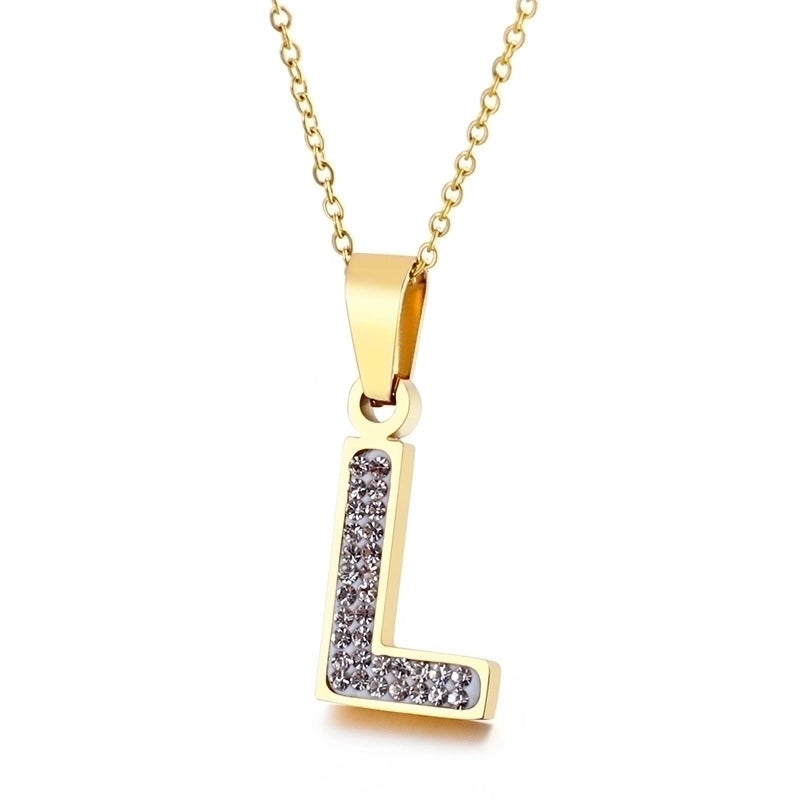 Titanium Steel 18K Gold Plated Fashion Plating Letter Necklace