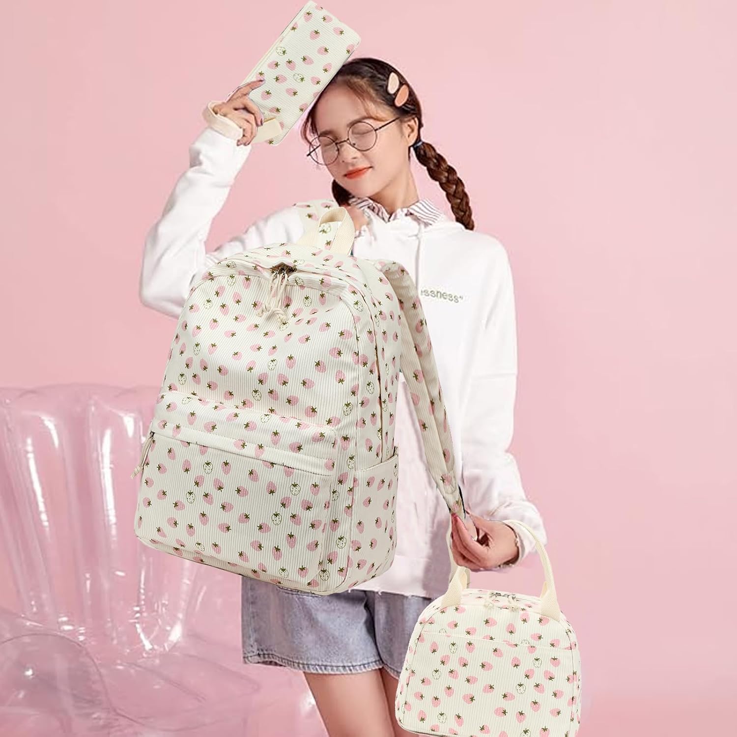 Bluboon School Backpack Teens Girls Boys Kids School Book Bags with Lunch Box Pencil Bag