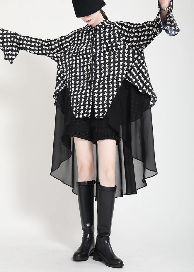 Beautiful Black Print flare sleeve Chiffon Jacket Summer