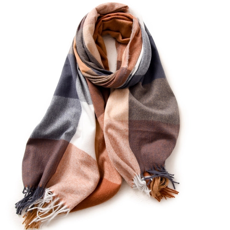 Women's Minimalist Color Block Polyester Printing Scarf