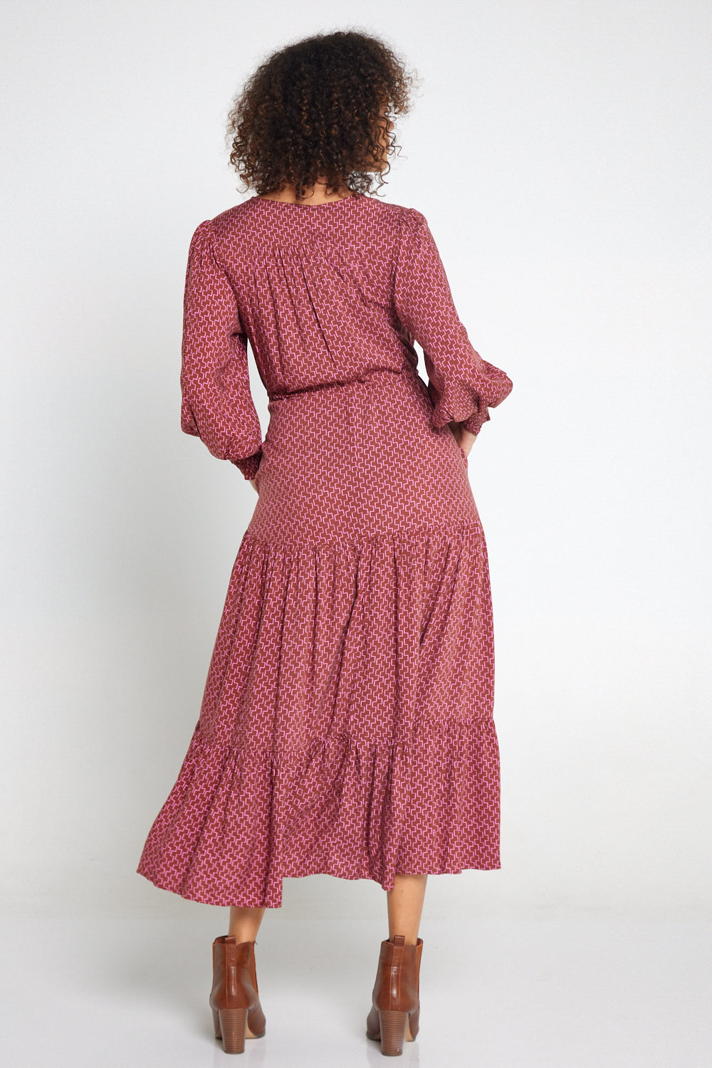 Makena Long Sleeve Maxi - Rose Cocoa