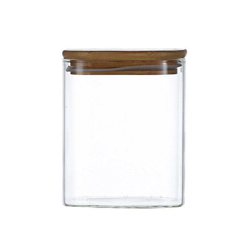 Minimalist Solid Color Wood Glass Storage Container Box