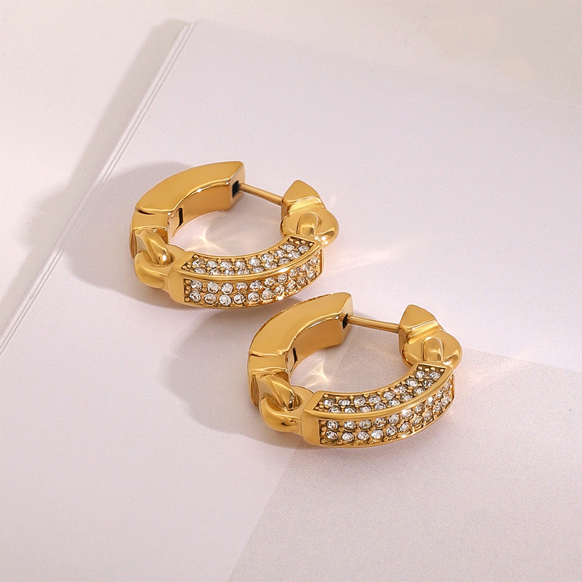 Stainless Steel Diamond Earrings Ear Buckles Titanium Steel Earrings Earrings Earrings
