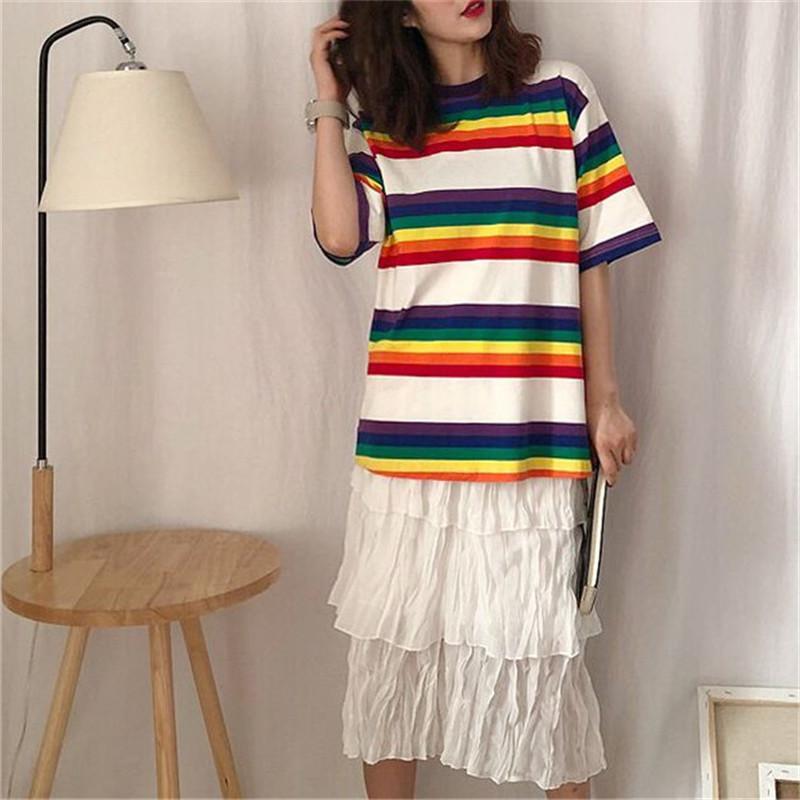 Rainbow Striped Tee