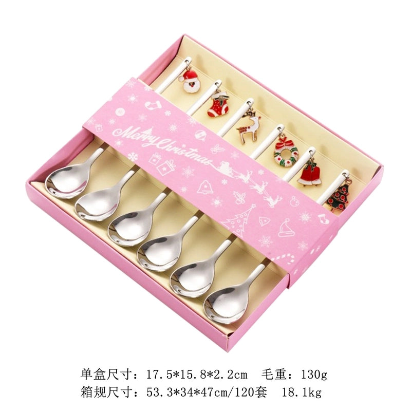 Christmas Cute Cartoon Stainless Steel Tableware 1 Set