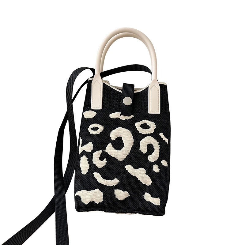 Women's Small Polyester Color Block Streetwear Square Lock Clasp Straw Bag