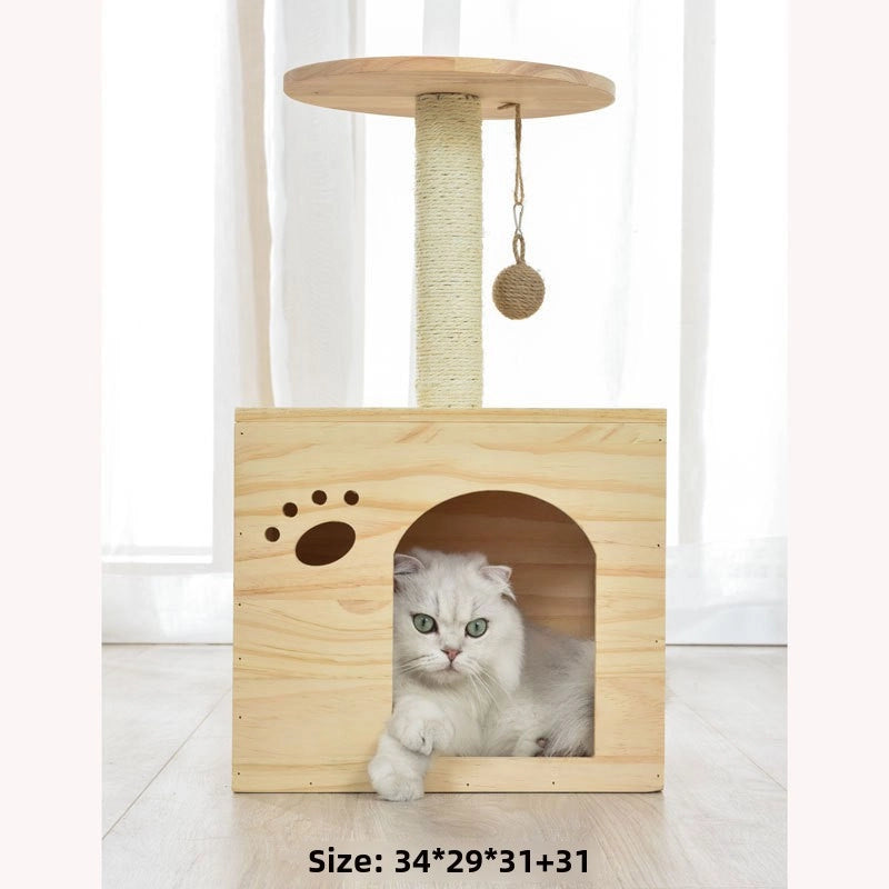 Cat Scratching Posts Cat Scratching Poles Boards Scratchers Solid Wood Nests Toys Pet Supplies