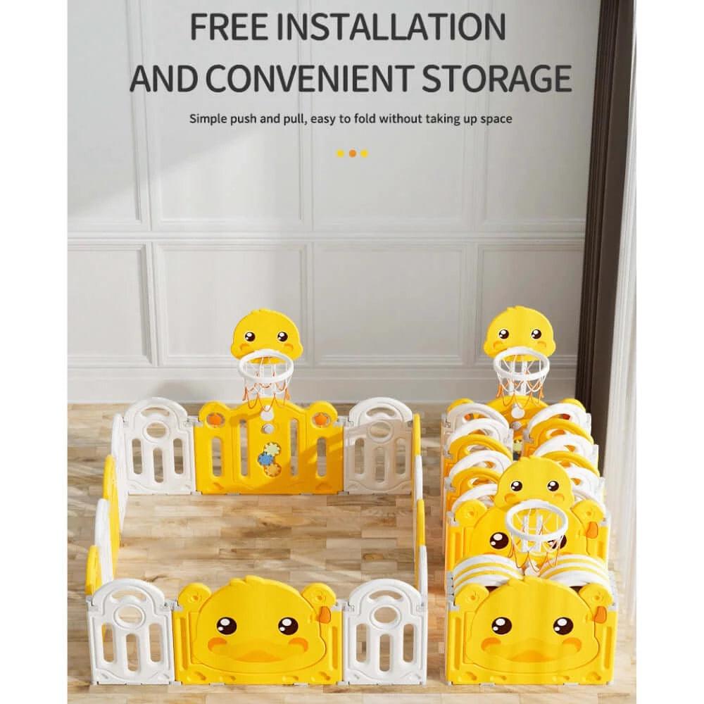 Duck Baby Playpen with Basketball Stand