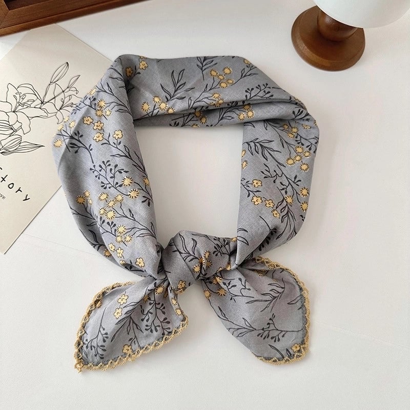 Women's Elegant Sweet Printing Cotton And Linen Silk Scarf