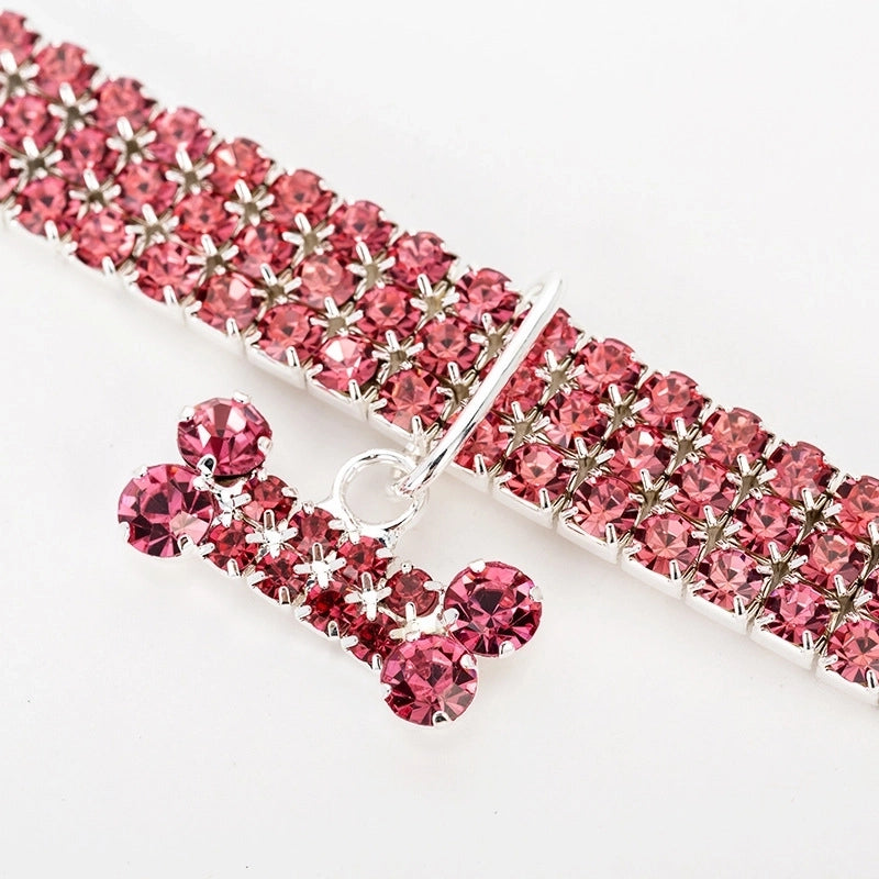 Minimalist Classic Style Commute Alloy Bow Knot Inlay Pet Collar