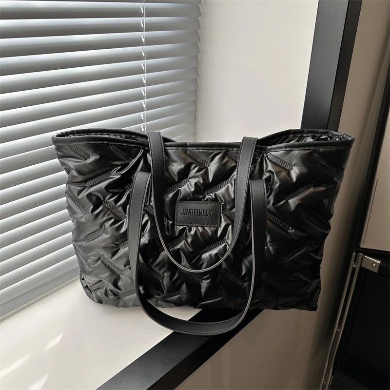 Women's Cotton Solid Color Classic Style Square Zipper Shoulder Bag