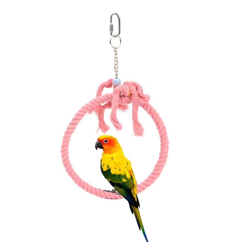 Playing Swing Rope For Birds Cage