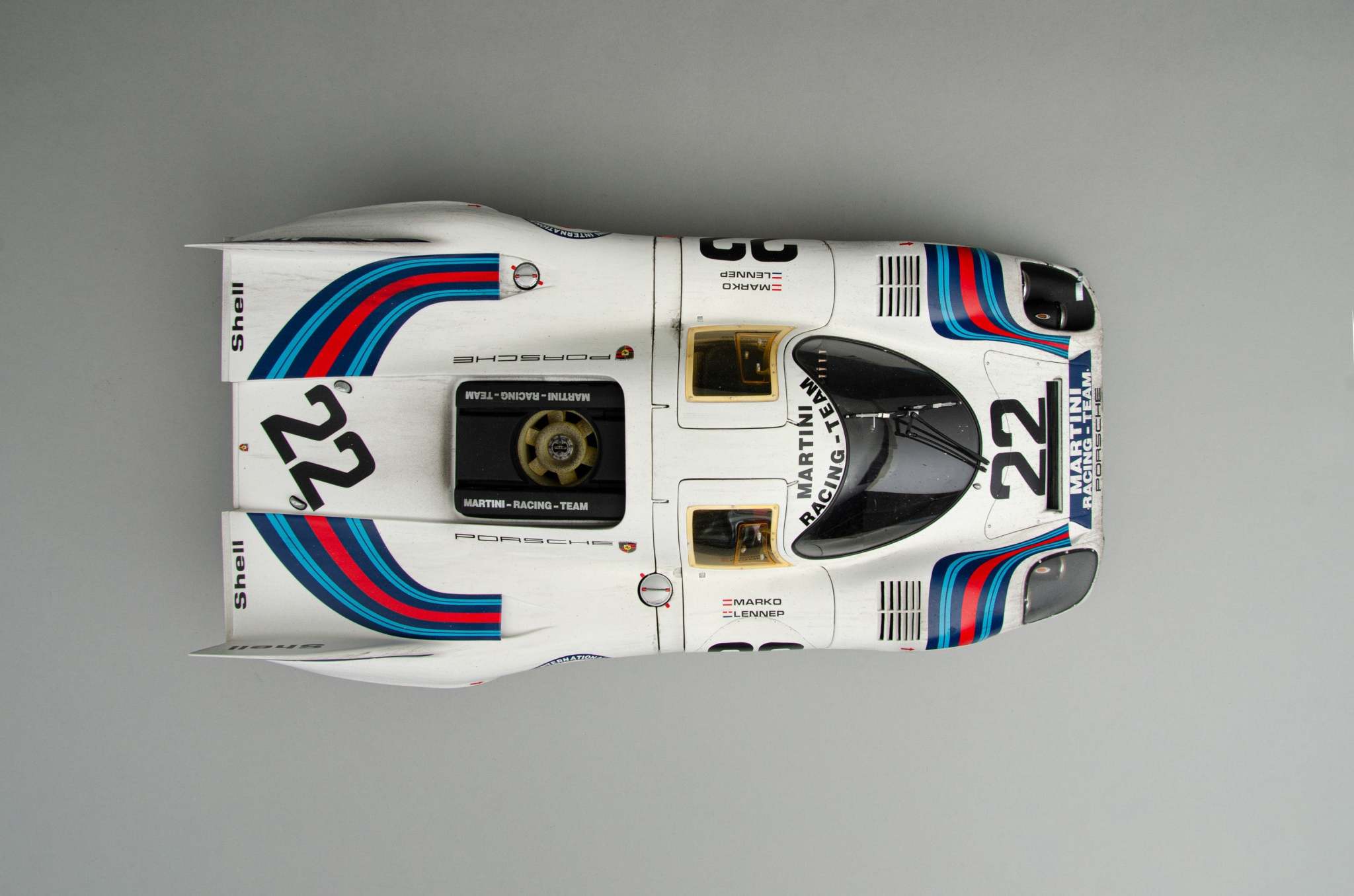 Porsche 917 KH - Ganador de Le Mans 1971 - Decoración Martini - Carrera desgastada