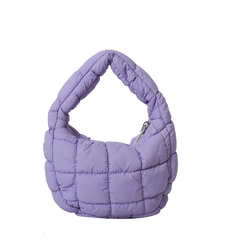 Women's Small Nylon Solid Color Basic Zipper Cloud Shape Bag